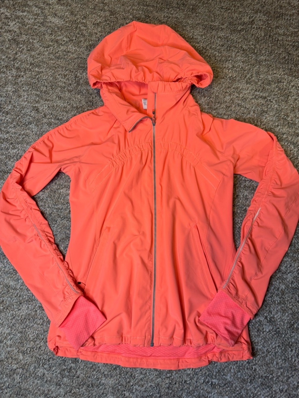 lululemon athletica bright Coral Hooded Utility Jacket